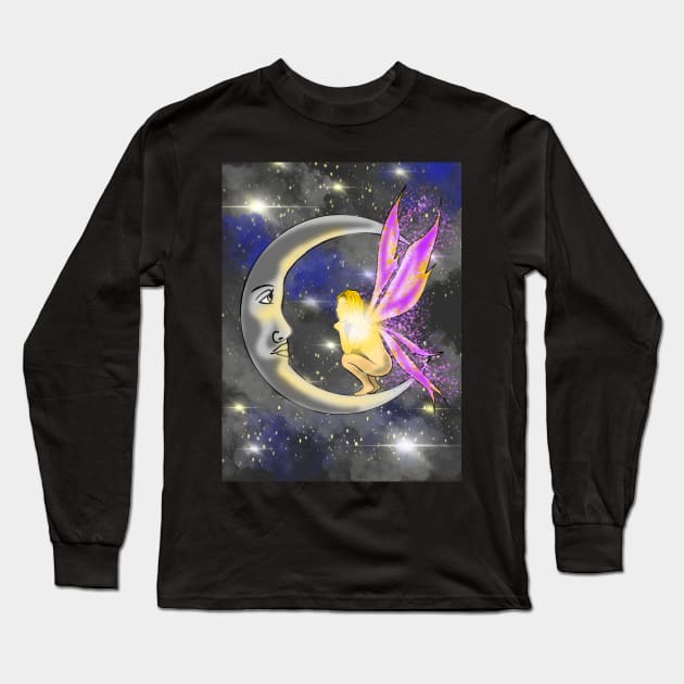 Whispering to the moon Long Sleeve T-Shirt by Art by Some Beach